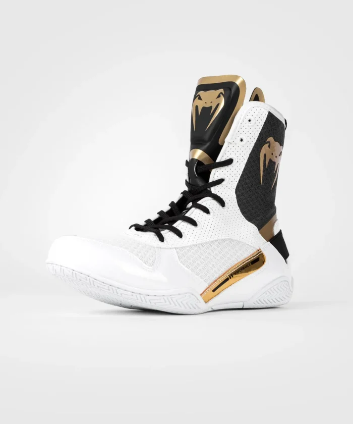 Venum Elite Boxing Shoes - WhiteBlackGold