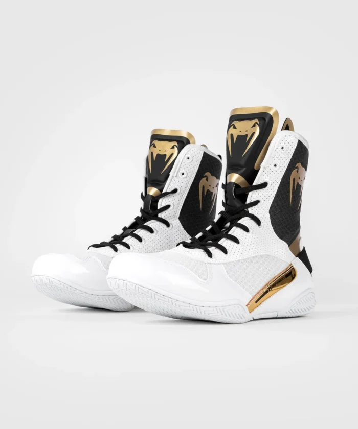 Venum Elite Boxing Shoes - WhiteBlackGold